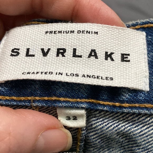 SLVRLAKE London Jeans Re-work Paneled 2 Tone Reverse Denim Jeans Size 32 - Picture 15 of 16